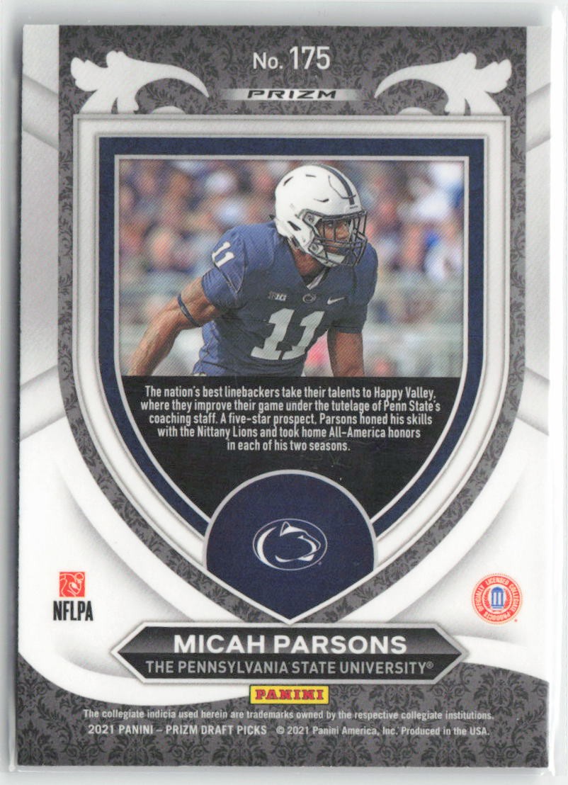 2021 Panini Prizm Draft Picks Collegiate Micah Parsons #175 Silver Penn State