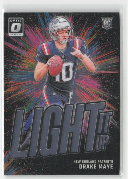2024 Donruss Optic Drake Maye #7 Light It Up New England Patriots Football