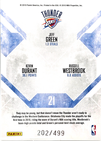 2019 Durant/Green/Westbrook #21 Panini Rookies & Stars #/499 Team Leaders