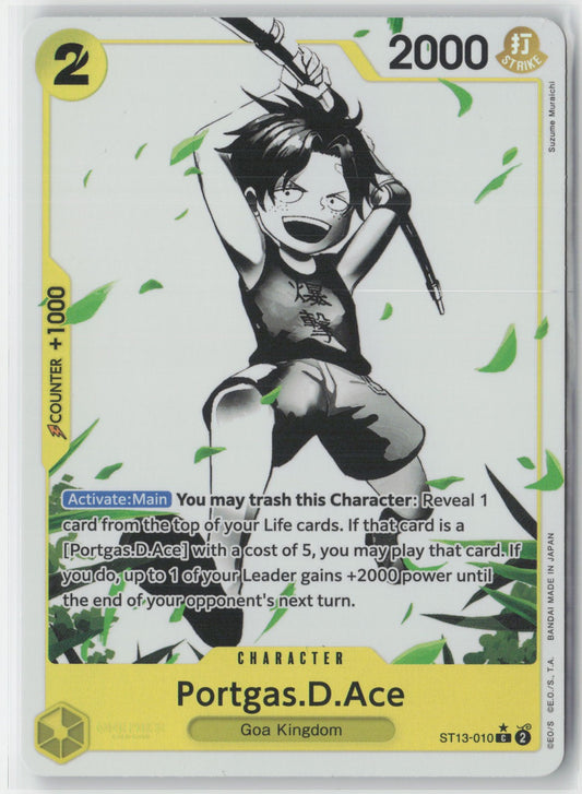 Portgas D Ace Parallel Foil ST13-010 SR One Piece TCG Ultra Deck Brothers ENG