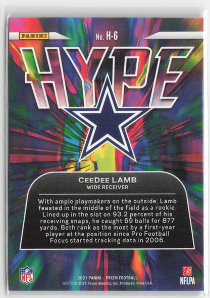 2021 Panini Prizm CeeDee Lamb #H-6 Hype Dallas Cowboys Football