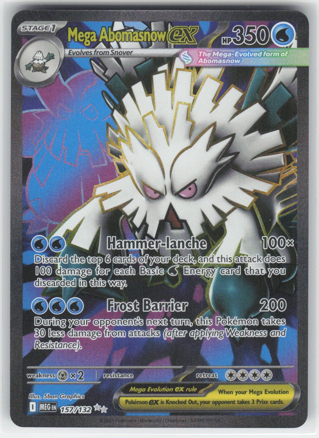 Mega Abomasnow ex - MEG ME01: Mega Evolution #157/132 Ultra Rare Holo NM