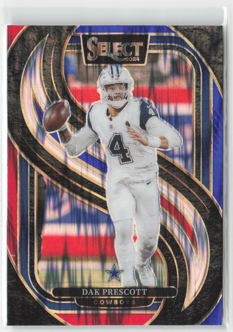 2024 Panini Select Dak Prescott #125 Black & Red Prizm Shock Dallas Cowboys