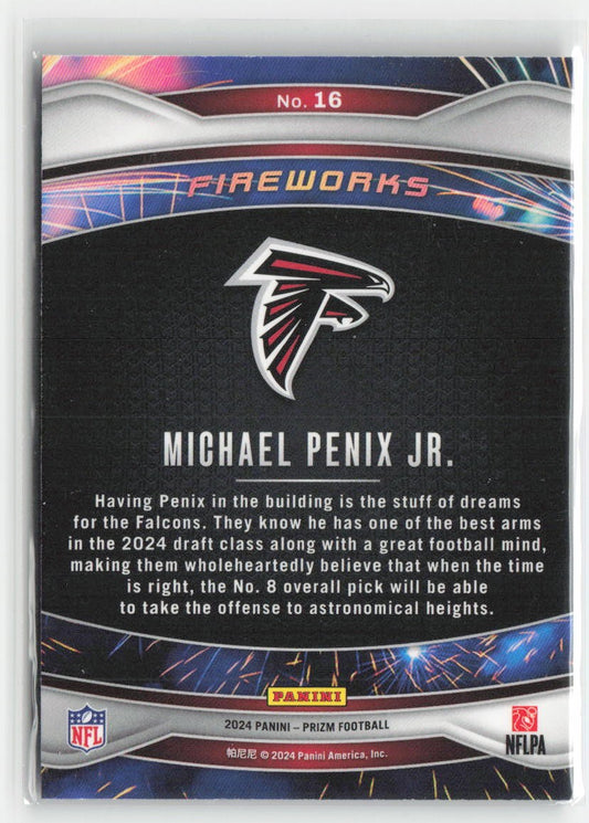 2024 Panini Prizm Michael Penix Jr. #16 Fireworks Atlanta Falcons Football