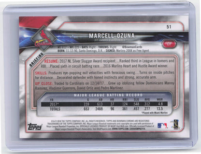 2018 Bowman Marcell Ozuna #51 Purple #/250 Baseball