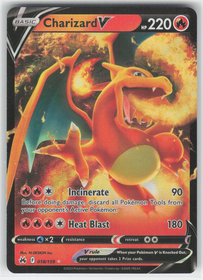 Charizard V - CRZ Crown Zenith #018/159 Ultra Rare Holo NM