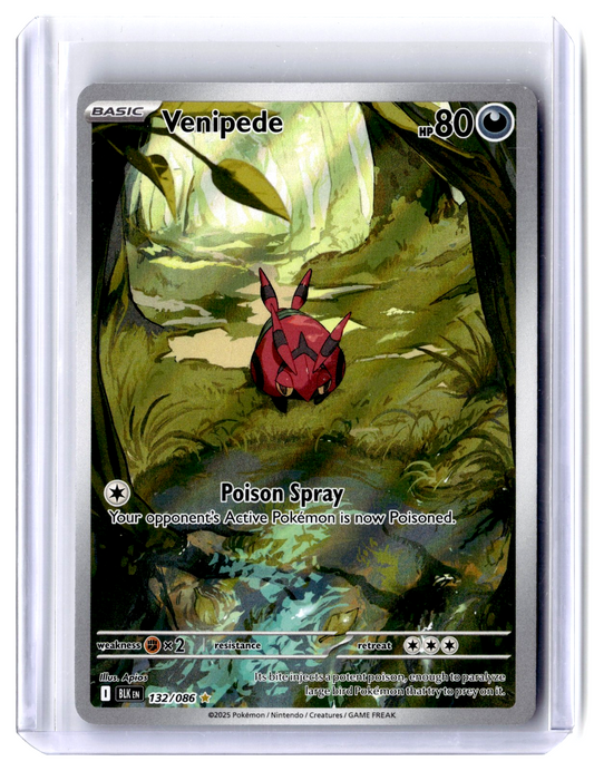 2025 Venipede 132/086 Illustration Rare Pokémon TCG SV Black Bolt