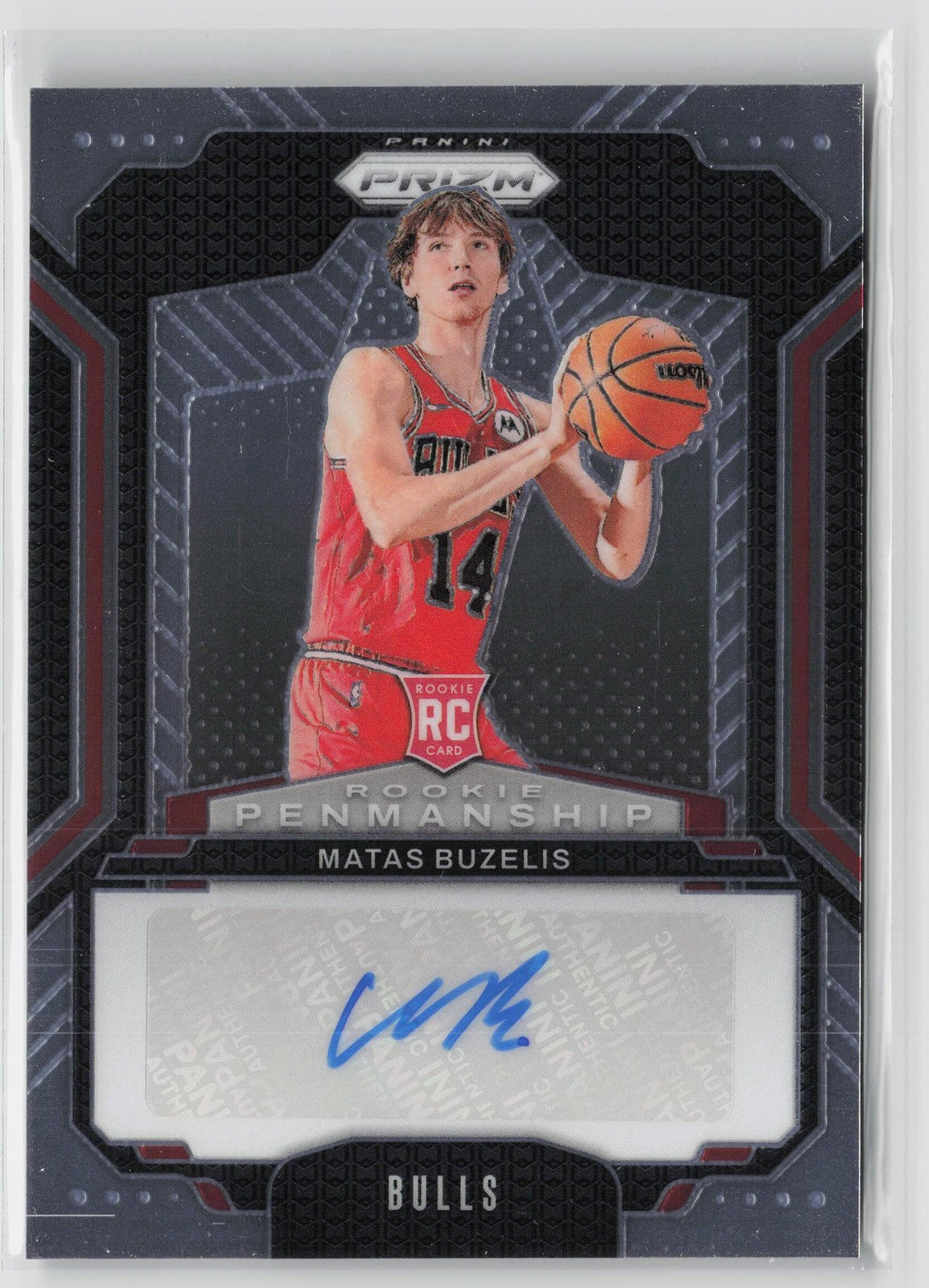 2024-25 Panini Prizm Matas Buzelis #RPE-MBZ Rookie Penmanship Auto Bulls RC