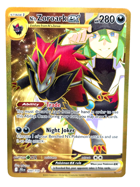 N’s Zoroark ex 189/159 Secret Rare Full Art NM English SV09 Pokémon TCG