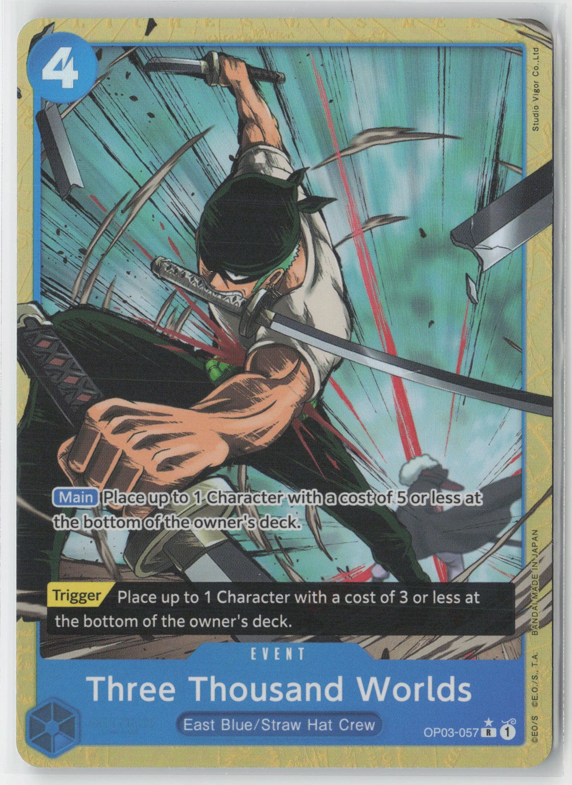 Three Thousand Worlds Alt Art Foil OP03-057 R One Piece TCG Premium Booster ENG