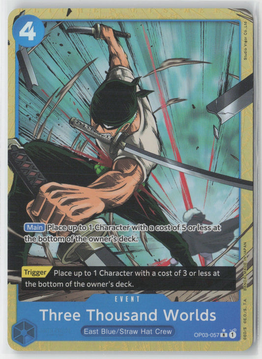 Three Thousand Worlds Alt Art Foil OP03-057 R One Piece TCG Premium Booster ENG