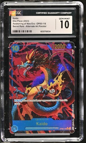 Kaido OP05-118 Secret Rare Alt Art CGC GEM MINT 10 One Piece Card English