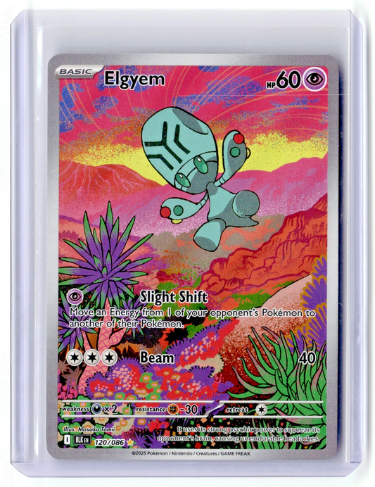 2025 Elgyem 120/086 Illustration Rare Pokémon TCG Scarlet & Violet Black Bolt