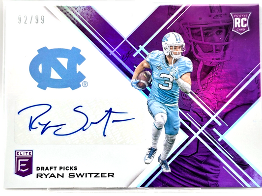 2017 Panini Elite Draft Picks Aspirations Purple /99 Ryan Switzer Rookie Auto RC