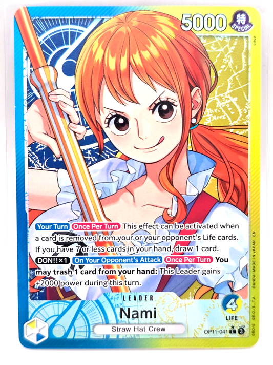 Nami SR OP11-041 Alt Art Foil A Fist of Divine Speed – One Piece TCG NM