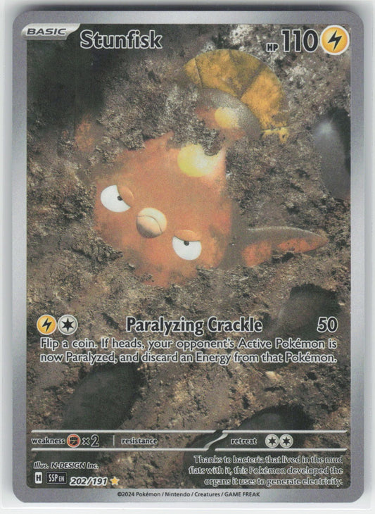 Stunfisk - SSP SV08: Surging Sparks #202/191 Illustration Rare Holo NM