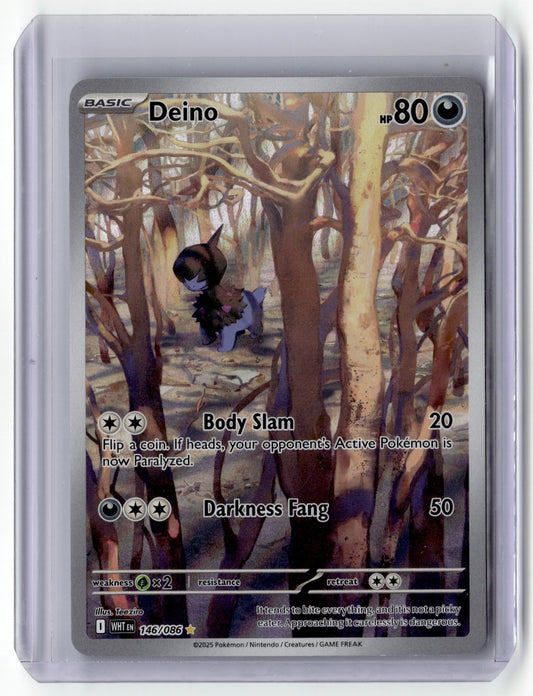 2025 Pokémon TCG Deino 146/086 Illustration Rare SV White Flare English