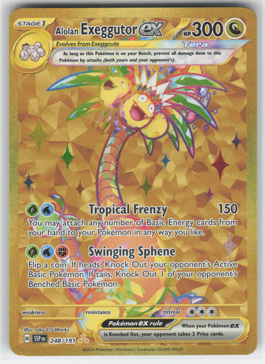 Alolan Exeggutor ex - - SSP SV08: Surging Sparks #248/191 Hyper Rare Holo NM