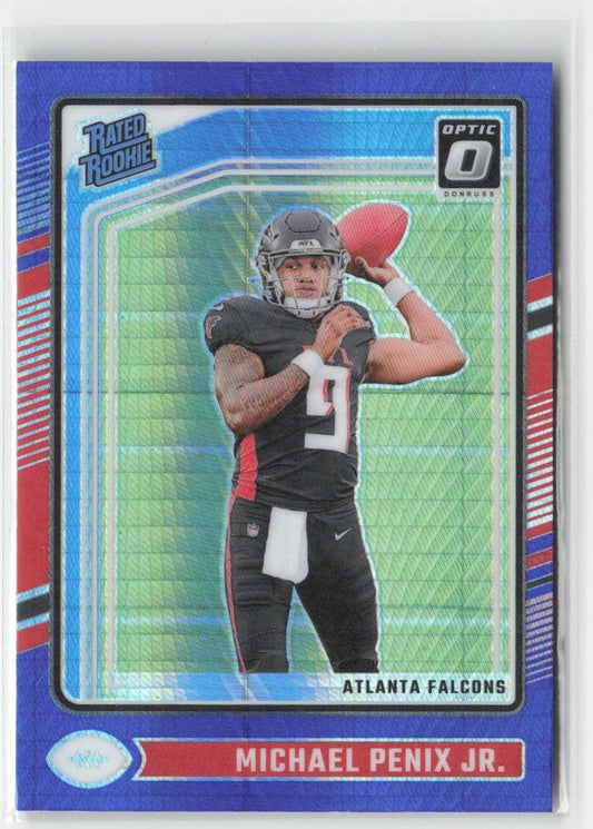 2024 Donruss Optic Michael Penix Jr. #279 Blue Hyper Atlanta Falcons Football