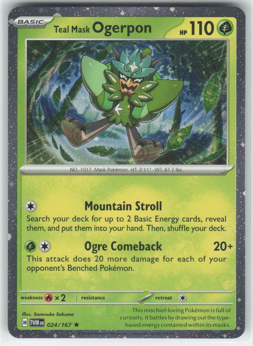 Teal Mask Ogerpon (Cosmos Holo) - MCAP Miscellaneous Cards & Products #024/167 P