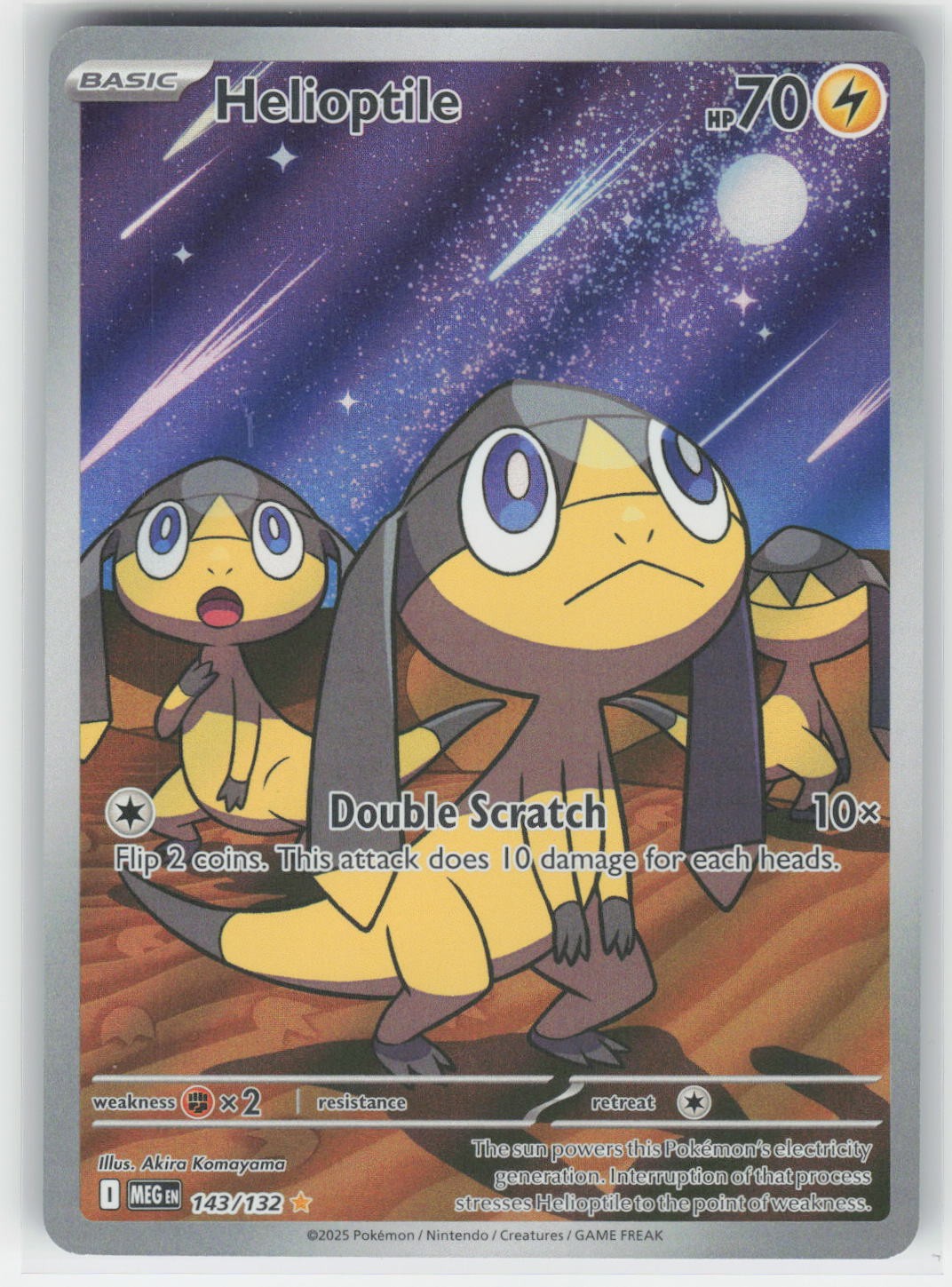 Helioptile - MEG ME01: Mega Evolution #143/132 Illustration Rare Holo NM