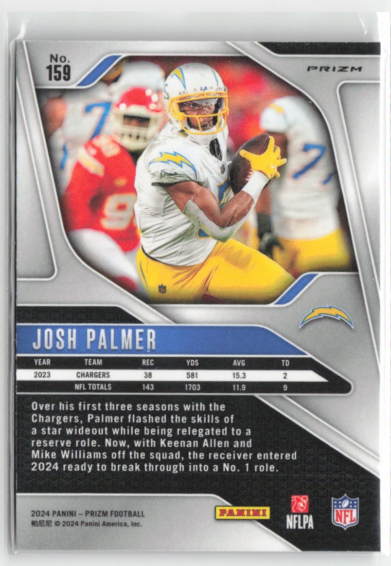 2024 Panini Prizm Josh Palmer #159 Pink Los Angeles Chargers Football