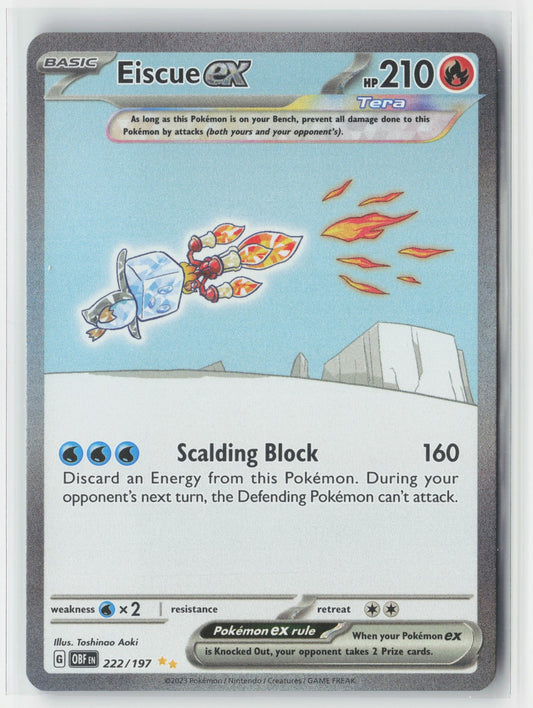 Eiscue ex #222/197 SV03: Obsidian Flames Pokemon