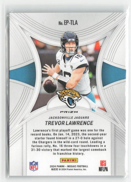 2024 Panini Mosaic Trevor Lawrence #EP-TLA Epic Performers Mosaic Green Jaguars