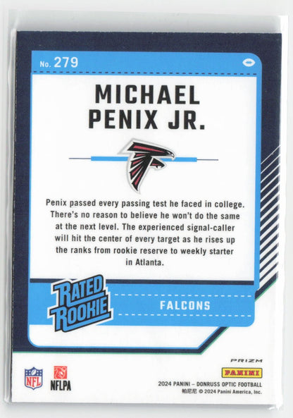 2024 Donruss Optic Michael Penix Jr. #279 Blue Hyper Atlanta Falcons Football