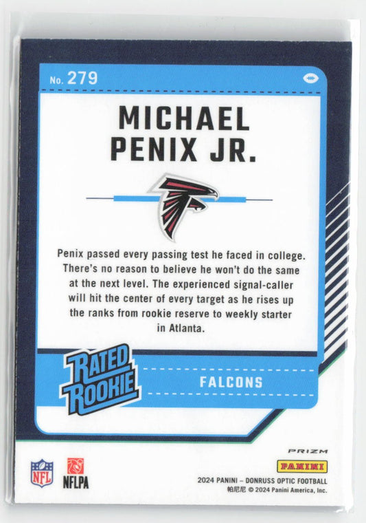 2024 Donruss Optic Michael Penix Jr. #279 Blue Hyper Atlanta Falcons Football