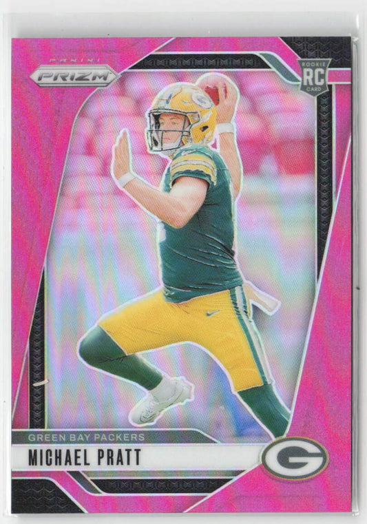 2024 Panini Prizm Michael Pratt #379 Rookie Rookie Autographs Pink Prizm Packers