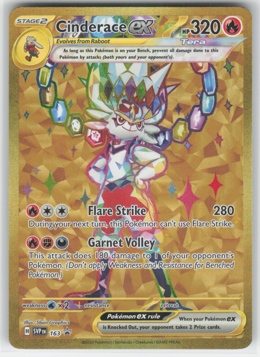 Cinderace ex - - SVP SV: Scarlet & Violet Promo Cards #163 Promo Holo NM