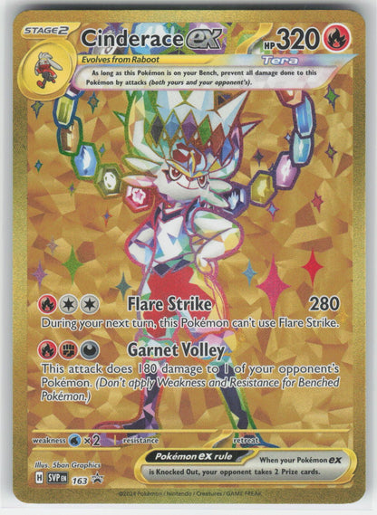 Cinderace ex - - SVP SV: Scarlet & Violet Promo Cards #163 Promo Holo NM