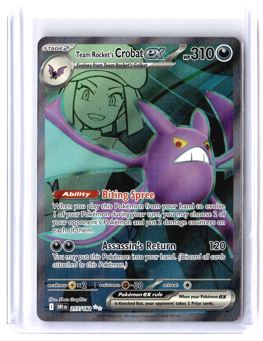 2025 Team Rocket's Crobat ex 217/182 Ultra Rare Pokémon SV10 Destined Rivals
