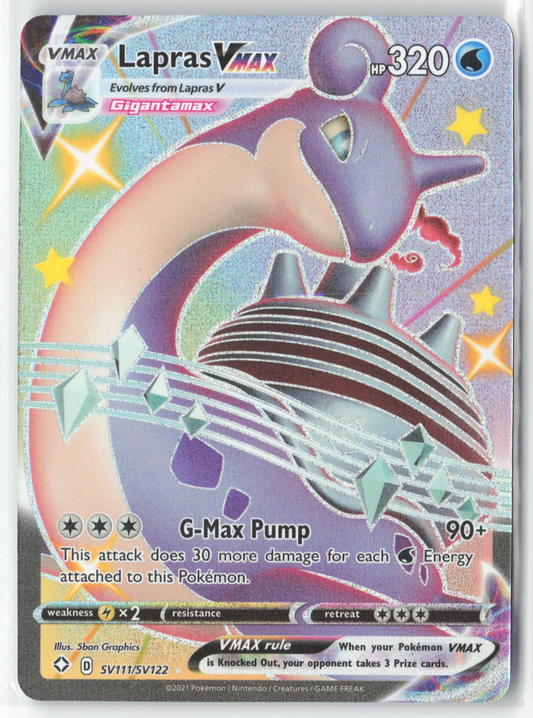 Lapras VMAX SV111 Shiny Full Art – Pokémon TCG Sword & Shield Holo Rare