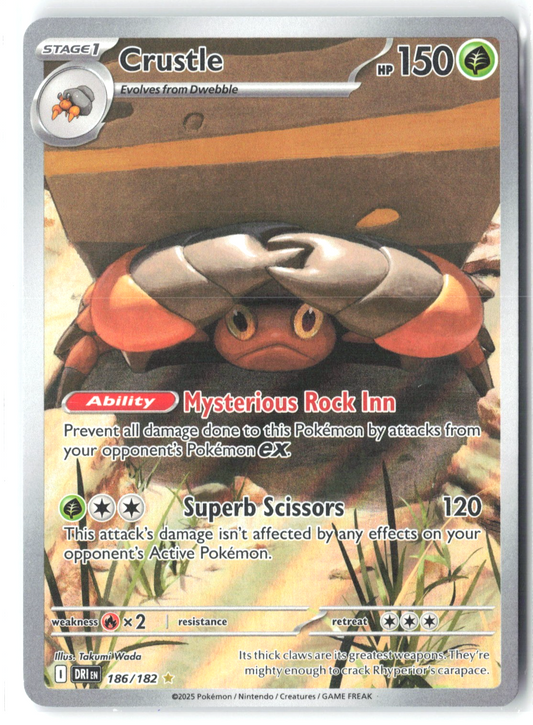 2025 Crustle 186/182 Illustration Rare Holo Pokémon TCG Destined Rivals SV10