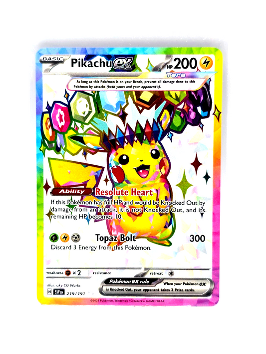 Pokemon Surging Sparks SV08 Pikachu ex - 219/191 UR Ultra Rare NM
