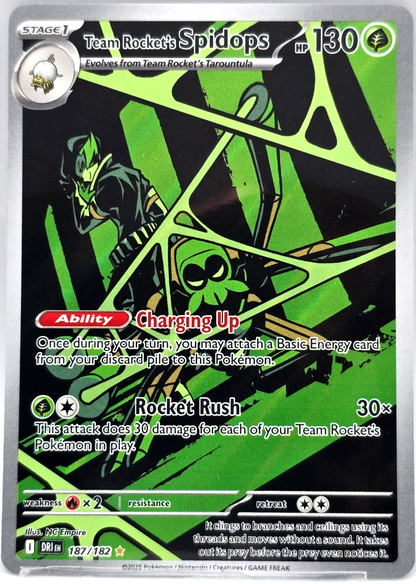 Team Rocket’s Spidops SV10 #187 – Destined Rivals Holo Rare – NM Pokémon TCG