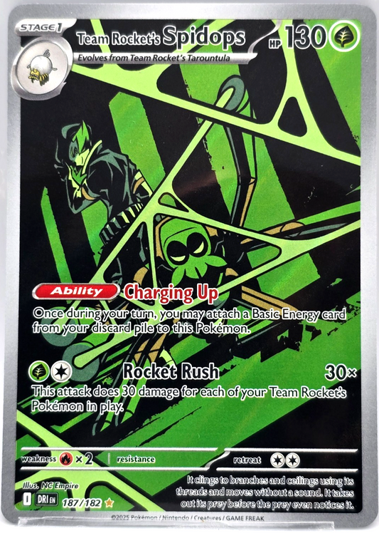 Team Rocket’s Spidops SV10 #187 – Destined Rivals Holo Rare – NM Pokémon TCG