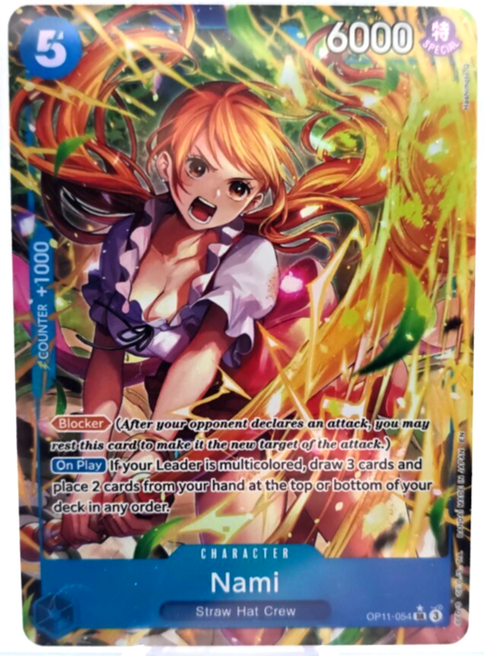 One Piece TCG Nami Alternate Art OP11-054 A Fist of Divine Speed Foil Card