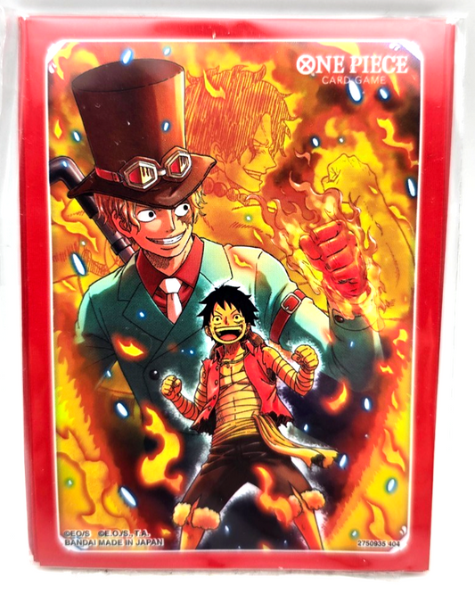 One Piece Card Game Official Sleeves Fire Brothers (Luffy Sabo Ace) 10ct Bandai
