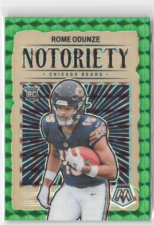 2024 Panini Mosaic Rome Odunze #24 Notoriety Mosaic Green Chicago Bears Football