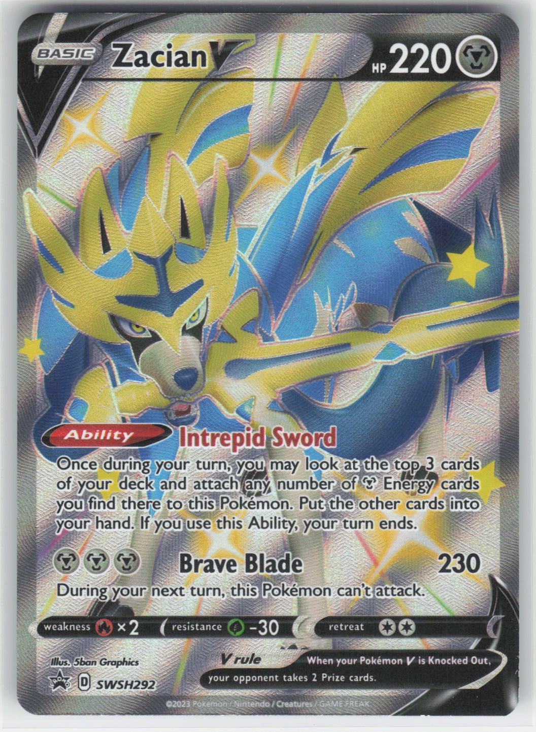 Zacian V (Shiny) - - SWSD SWSH: Sword & Shield Promo Cards #SWSH292 Promo Holo N