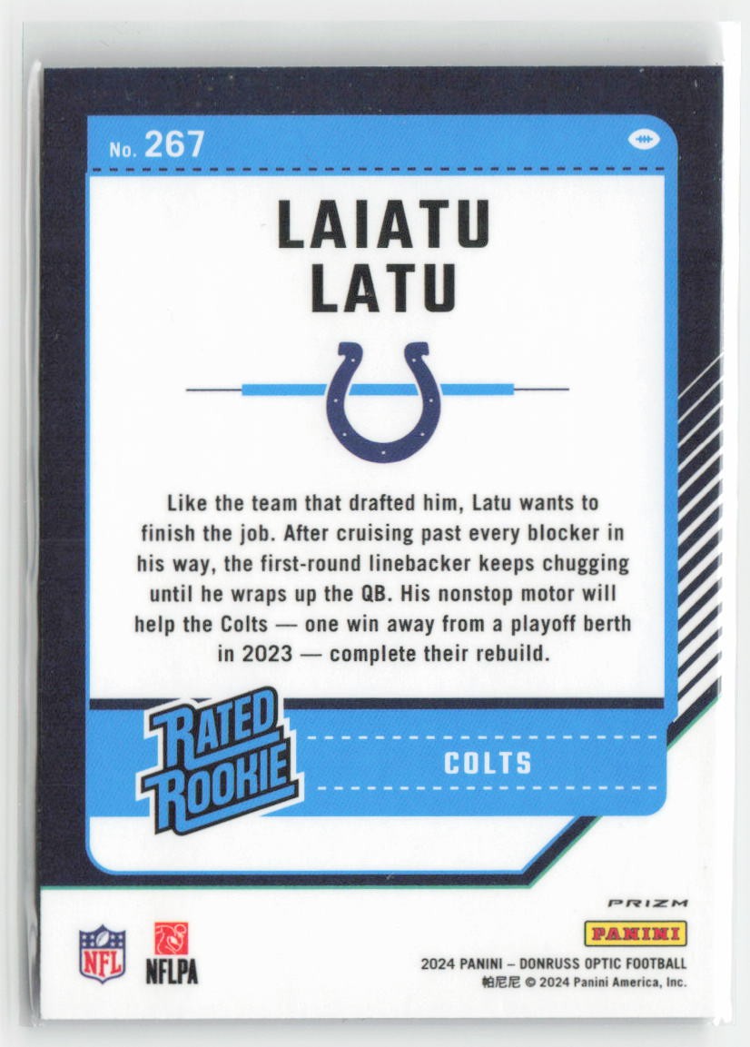 2024 Donruss Optic Laiatu Latu #267 Holo Indianapolis Colts Football
