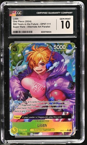 Lilith OP07‑111 Alt Art CGC 10 Gem Mint 500 Years in the Future One Piece TCG