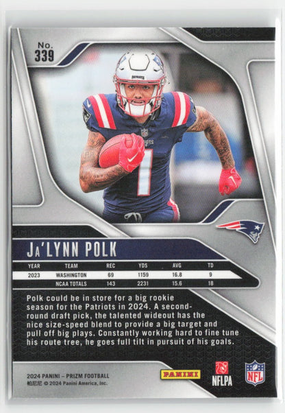 2024 Panini Prizm Ja'Lynn Polk #339 Rookie New England Patriots Football