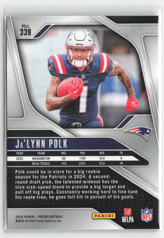 2024 Panini Prizm Ja'Lynn Polk #339 Rookie New England Patriots Football
