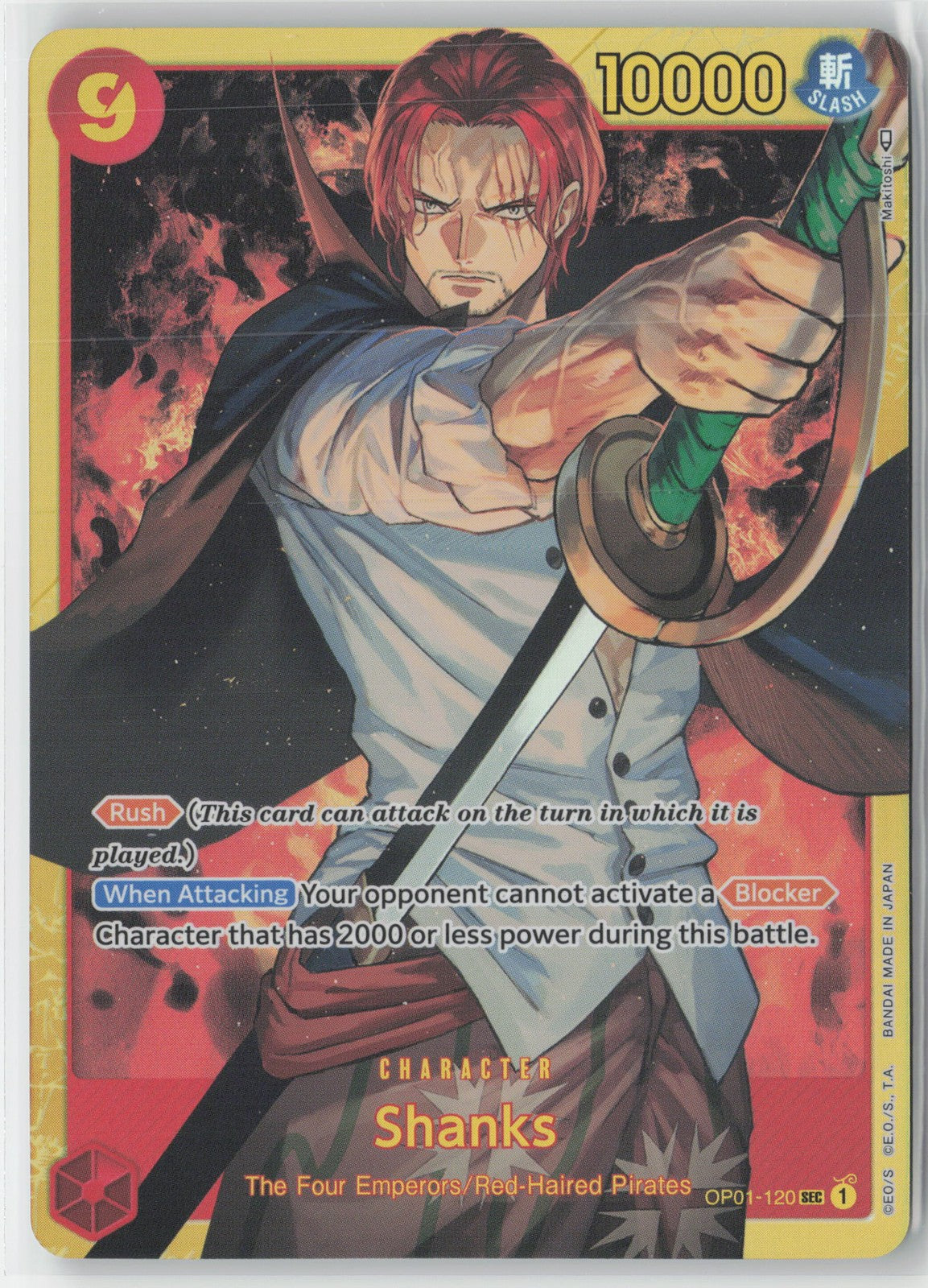 Shanks Foil OP01-120 SEC One Piece TCG Romance Dawn English