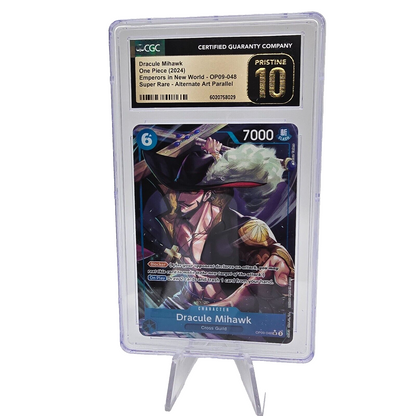 Dracule Mihawk OP09‑048 Alt Art CGC Pristine 10 Emperors One Piece TCG