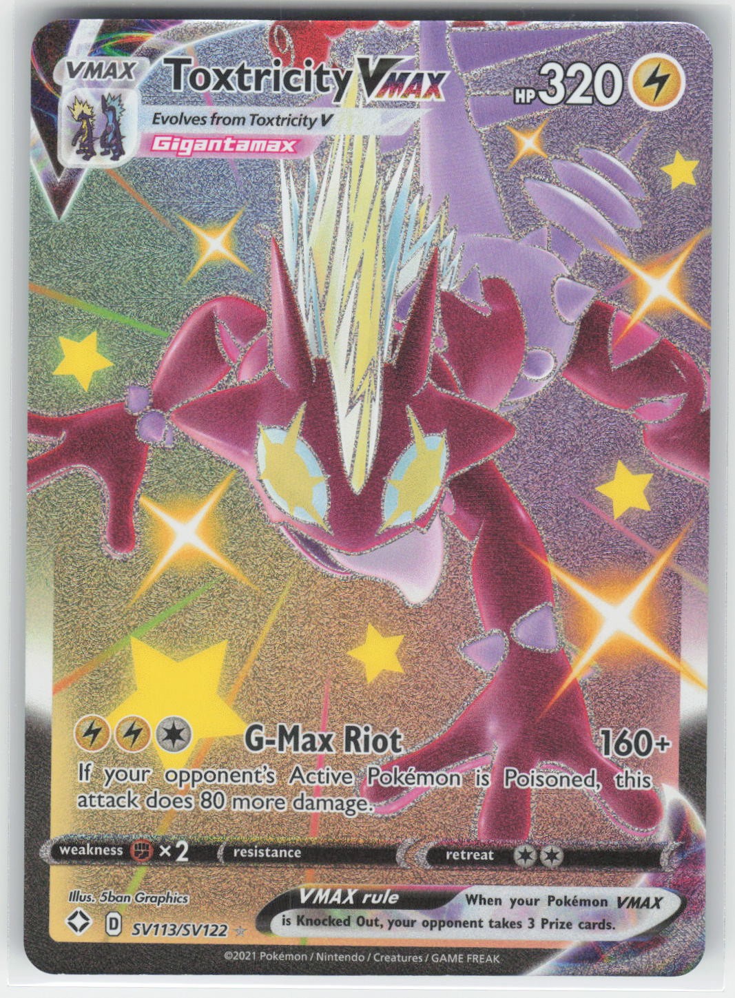 Toxtricity VMAX - SHFSV Shining Fates: Shiny Vault #SV113/SV122 Shiny Holo Rare